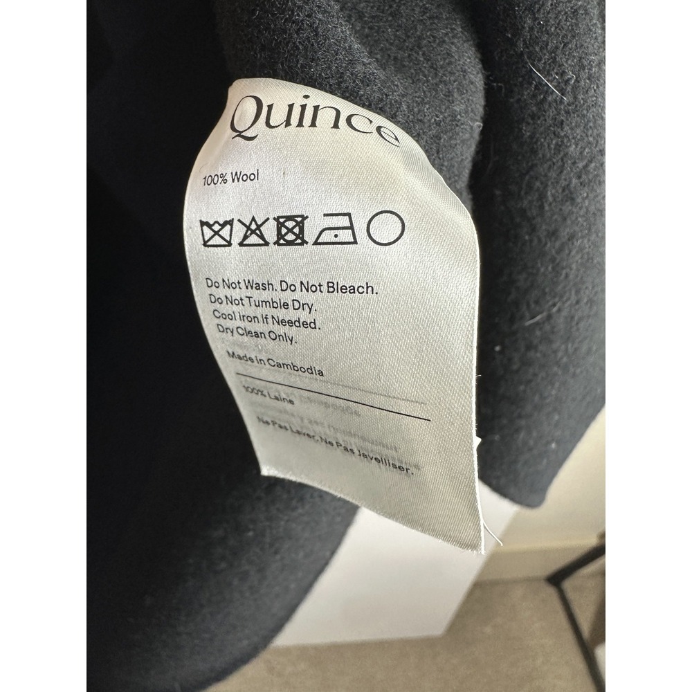 NWT Quince Double Faced Merino Wool Draped Collar Wrap Coat Long Tie Women's XL - Picture 13 of 16